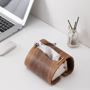 กล่องใส่กระดาษทิชชูไม้ทำมือระดับพรีเมียม ลายดอกไม้สลัก ดีไซน์หลากหลายรูปทรง-มีสไตล์สำหรับใช้ในบ้านทุกวัน - Product Image 1