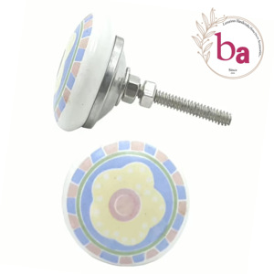 ลูกบิดเซรามิกที่สวยงามทันสมัยมือจับลิ้นชักตู้สังกะสีสำหรับห้องครัวห้องนอนห้องน้ำห้องนั่งเล่นโต๊ะเครื่องแป้ง [CK 327] - Product Image 1