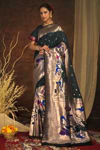Latest Designer Soft Banarasi Silk Printed Work Women's High-quality Party Festival <b>Saree</b> by FabZone - Product Image 4