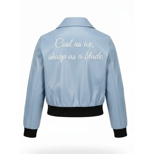 Chaqueta de Motocicleta de Cuero para Mujer, Color Personalizado, Impermeable, con Estampado Personalizado, Cuello Camisero, Bolsillos con Cremallera, Estilo Casual - Product Image 6