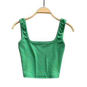Custom Wholesale Womens High Quality Womens Slim Fit Tank <b>Top</b> New Design Square Neck Solid Color Cotton Breathable <b>Top</b> - Product Image 3