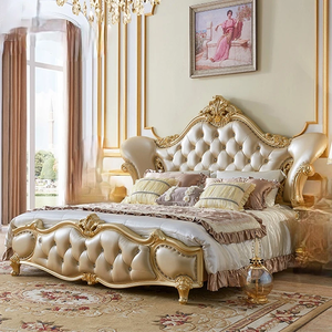 Marco de cama de caoba maciza tallada a mano tamaño King de lujo moderno de mediados de siglo - Product Image 4