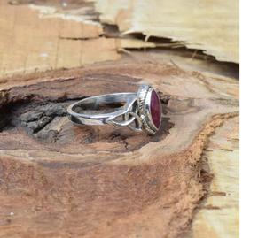 แหวนเพชรทับทิม925สเตอร์ลิงเงินเหลี่ยมเพชรพลอยธรรมชาติทำด้วยมือเครื่องประดับ july ของขวัญวันเกิดสำหรับวันครบรอบ - Product Image 4