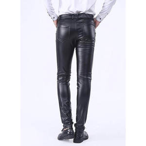 Prix bas, 100% cuir véritable pour homme, pantalon décontracté coupe-vent, taille basse, braguette à boutons, pantalon d'extérieur de haute qualité, couleur noire, OEM 2025 - Product Image 4