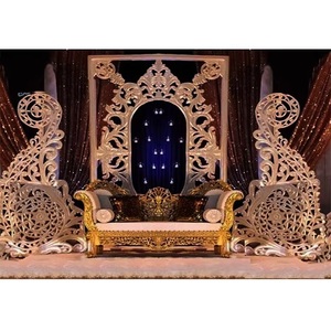 Délicieux panneaux arrière de mariage avec décor Paisleys panneaux de fibre de toile de fond rectangulaires décoration de scène arrière élégante - Product Image 1