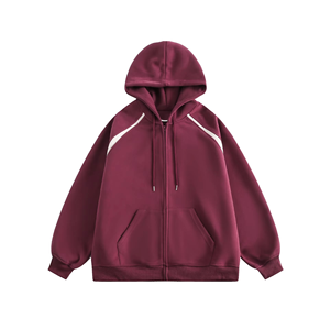 เสื้อมีฮู้ดแขนยาวมีฮู้ดสำหรับใส่วิ่งออกกำลังกายผ้าฝ้ายมีซิปสำหรับใส่ไปยิมวิ่งออกกำลังกายในฤดูหนาว - Product Image 1