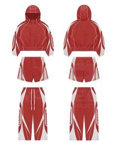 Conjunto Deportivo Cortavientos con Capucha, Diseño Más Reciente de 2025, Pantalones Acampanados, Chaqueta con Cintura Elástica, Pantalones Cortos, Estampado, Antibacteriano, Forro Polar, Invierno - Product Image 5