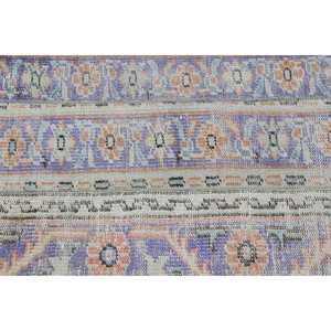 Alfombra Turca Vintage de 2.1x8.7 pies, Alfombra de Lana Azul con Diseño Floral - Product Image 5