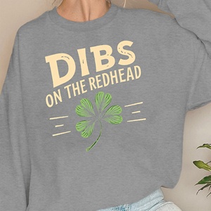 เสื้อลำลองของผู้หญิง dibs บนเสื้อพิมพ์ลายหัวแดงผ้าถัก - Product Image 3