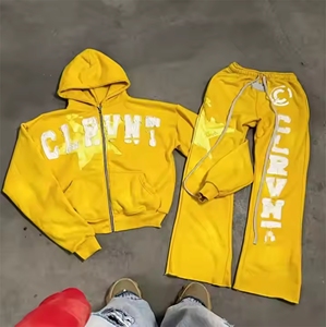 Conjunto de chándal de ropa de calle informal para hombre personalizado OEM ODM chándal de moda con Sudadera con capucha y pantalones de chándal hecho en los EE. UU. - Product Image 4