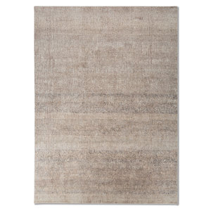 Alfombra Entropy Ivory de Lana y Seda Anudada a Mano, Color Sólido AKWS-13046 para Uso Doméstico - Product Image 1