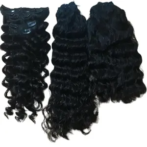 Firstclass natural color body wave very silky real human hair extension clip on to create longer and thicker braids