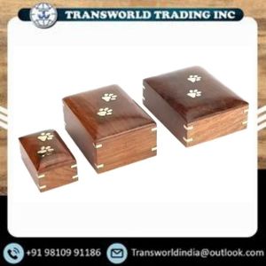 Premium Modern Eco Friendly Handmade Wooden Engraved Biodegradable Durable <b>Pet</b> Cremation Urn for Ashes <b>Memorial</b> Keepsake <b>Box</b> for - Product Image 2