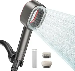 Wholesale New Black High Pressure Handheld Shower Head Set With Brush Head For Bathroom