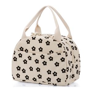 Cute Corduroy <b>Lunch</b> <b>Tote</b> <b>Bag</b> for Women, Reusable Large Capacity Cooler <b>Bag</b> for Adult, Small Leakproof Insulated <b>Lunch</b> Box - Product Image 1