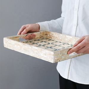 Plateau de service en nacre de haute qualité, fait à la main, plateau décoratif pour la nourriture, pour la maison, la cuisine, l'hôtel, vente en gros - Product Image 3