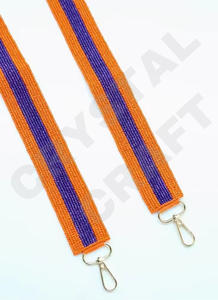 Green colour Beaded <b>Purse</b> Strap Customized <b>White</b> Gold Seed Bead Bag Straps Customized Beaded Strap for Bags - Product Image 3