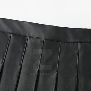 Jupe en cuir pour femme de haute qualité, personnalisée, respirante, écologique, longueur genou, style décontracté, toutes saisons, vente en gros - Product Image 3