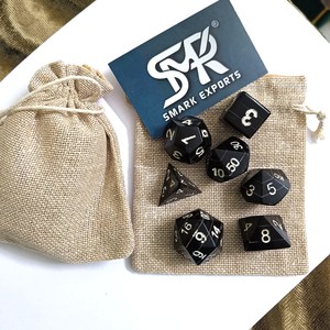 ชุดลูกเต๋าหลายด้านทำด้วยมือทำจากเขาควายฮอร์นลูกเต๋าสำหรับเล่นเกม DND RPG และเกมบนโต๊ะแฟนตาซี - Product Image 4