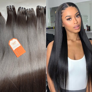 Extensions de cheveux humains vietnamiens bruts vierges 100% Double Drawn Perruques naturelles droites de couleur pure non traitées - Product Image 1