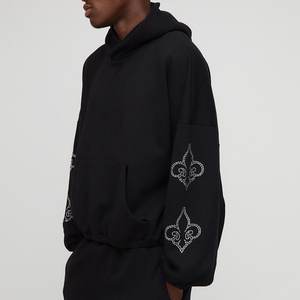 Logo imprimé personnalisé noir en gros à la mode pour les survêtements pour hommes survêtements Vintage très exigeants pour l'hiver respirant personnalisé - Product Image 6