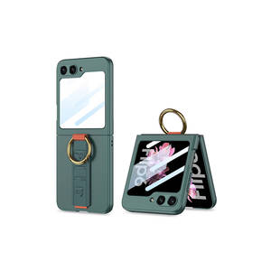 Coque de luxe fine antichoc pour Samsung Galaxy Z Flip 6, design carbone, avec anneau support et protection caméra, personnalisable en PC - Product Image 1