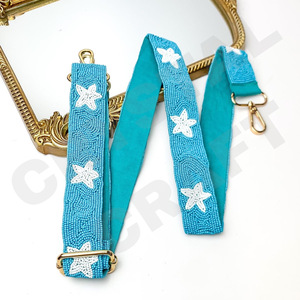 Sangles de sac de perles de rocaille réglables Cowboys Star accessoires de mode avec forme personnalisée et sangle de sac à main perlée Design - Product Image 5