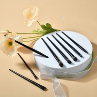 Pinceaux de maquillage naturels noirs personnalisés 8 pièces pinceaux cosmétiques pour les yeux ombre à paupières pinceau à sourcils maquillage pour femmes