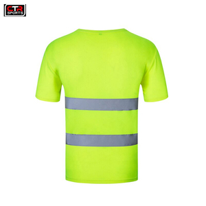 T-shirt de travail haute visibilité jaune, réfléchissant, imperméable, grande taille, fabriqué au Pakistan, pour agents de stationnement - Product Image 4