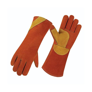 Gants de travail de sécurité industriels en cuir de vachette robuste, en cuir de vachette fendu, pour le travail du feu, utilisés par les ouvriers en soudure - Product Image 1
