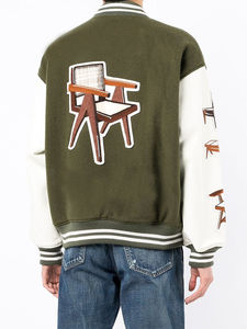 Leather Shoulder Sleeve Baseball Flight Letterman Varsity Jacket para hombres - Product Image 4