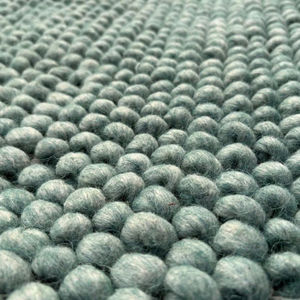Handwoven Wool Abstract <b>Rug</b> | Eco-Friendly Anti-Slip Extra Thick <b>Teal</b> Green Carpet Cotton Backing | Modern Home Bedroom Floor - Product Image 4