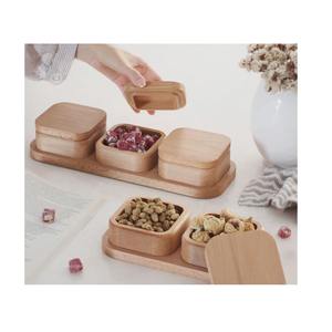 Rustic Natural <b>Wooden</b> Dry Fruit <b>Box</b> Crafted For Farmhouse Style Kitchen Countertop Storage And Serving Display - Product Image 1