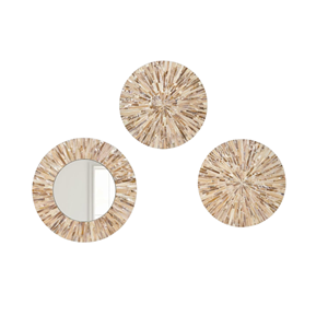 Joli Style vadrouille miroir tenture murale décoration belle forme ronde pour la décoration intérieure pas cher prix de gros du Vietnam - Product Image 1