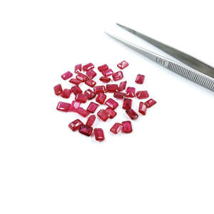 Pierres précieuses naturelles de haute qualité, rubis de Bangkok, taille émeraude facettée, pierres brutes, 5x7mm, 6x8mm, rectangulaires octogonales calibrées, grenat rouge - Product Image 1