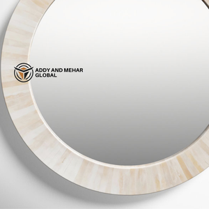 Miroir incrusté de nacre blanche de luxe Cadre de coquille fabriqué à la main pour intérieurs élégants Design Art déco pour mariages Diwali Ramadan - Product Image 3