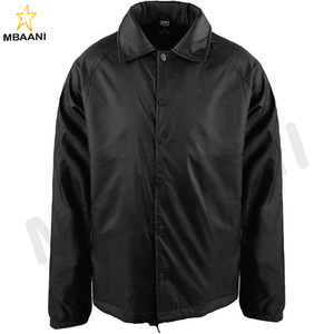 Veste de coach pour homme, coupe-vent classique, nylon, résistant à l'eau, coupe décontractée, boutons-pression, veste unie - Product Image 5