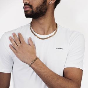 ชุดเครื่องประดับทองคำ 14K ประกอบด้วยสร้อยคิวบาลิงค์ขนาด 10 มม. และกำไลข้อมือ - Product Image 6