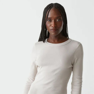 T-shirt décontracté à manches longues 100% coton pour femmes Maillot coupe ajustée respirant écologique Impression d'écran personnalisée teinte unie - Product Image 3