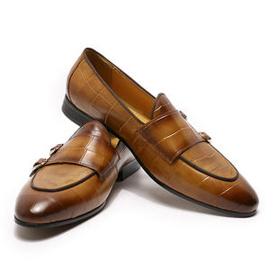 Chaussures habillées vintage en cuir givré pour hommes avec empiècements élastiques et talon résistant à l'usure - Product Image 2