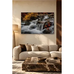 Impression sur toile Fida : Ruisseau d'automne coulant entre les rochers - Product Image 5