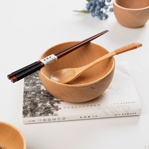 Tazón para Ensalada Hecho a Mano de Madera de Haya - Tazón Redondo de Madera Natural para Sopa y Bocadillos - Utensilios de Cocina Ecológicos - Product Image 2