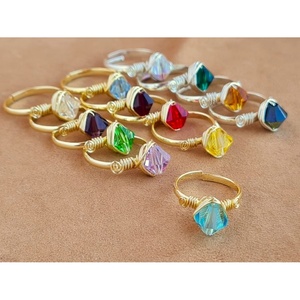 Bohemian Gemstone <b>Rings</b> Gold Plated Alloy Jewelry with Lab Created Bezel Setting Gift - Product Image 2