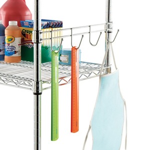 Alera ALESW59HB418SR 18 pulgadas. Barras de 4 ganchos profundos para estanterías de alambre, acero plateado (paquete de 2 piezas) - Product Image 4