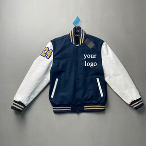 Veste de baseball en cuir à manches longues, style varsity, personnalisée par l'usine OEM, pour homme, chaude pour l'hiver. - Product Image 5