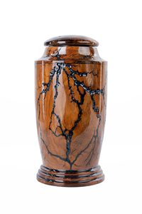 Fractal Burn Urne de crémation en palissandre Résine époxy bleue Cendres pour adultes et animaux de compagnie Boîte commémorative personnalisée pour cendres - Product Image 4