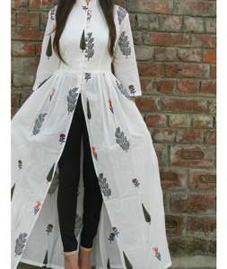 ชุดเสื้อคลุมจีนหลายบล็อกชุดแฟชั่นอินเดียจัดแต่งทรงคุณภาพ Kurti และกางเกงจากผู้ผลิตอินเดีย - Product Image 2