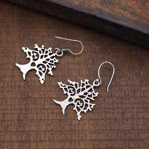 Vente en gros 925 Sterling Silver Tree Designer Hoops Boucles d'oreilles Ethnique Trendy Gold Dangle Drop Femmes Filles Exclusif 925 Sterling - Product Image 5