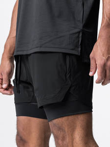 กางเกงวิ่งผู้ชายแบบ 2 in 1 คุณภาพสูง ผลิตจากโพลีเอสเตอร์ รับผลิตแบบ OEM - Product Image 2