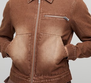 เสื้อแจ็กเก็ตผู้ชายแบบวินเทจแจ็กเก็ตกระเป๋าหน้าสำหรับใส่ทำงานผ้าเดนิมไม่ละลายกรด - Product Image 5